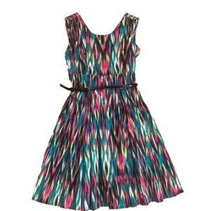 Calvin Klein Multi Colored Belted Dress Size 4